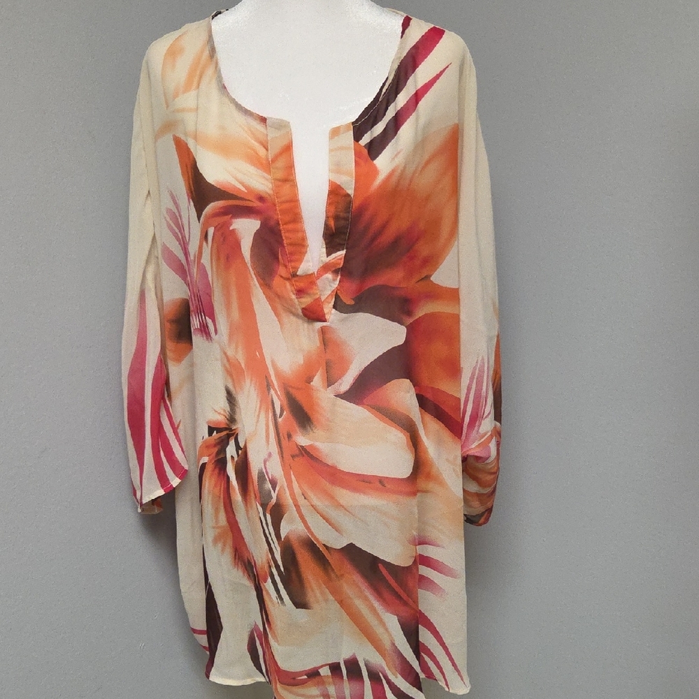 Catherines Pink and Cream Blouse